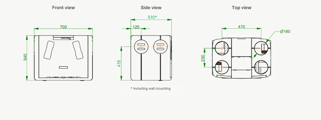 Renson Flux Go Wall compact dimensions webshop.webp
