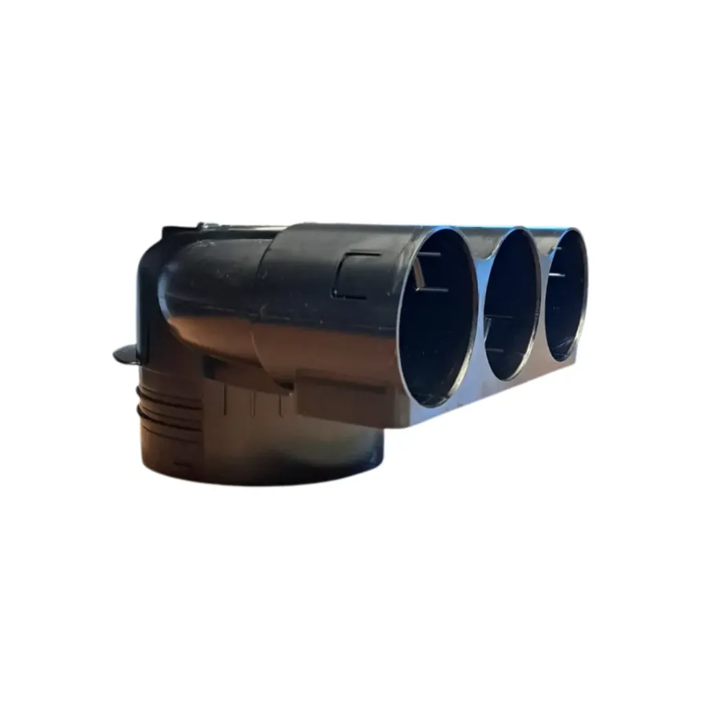 Ventielaansluitstuk 90º 3xØ63mm, L aansluitstuk = 50mm ex stop en speciedeksel