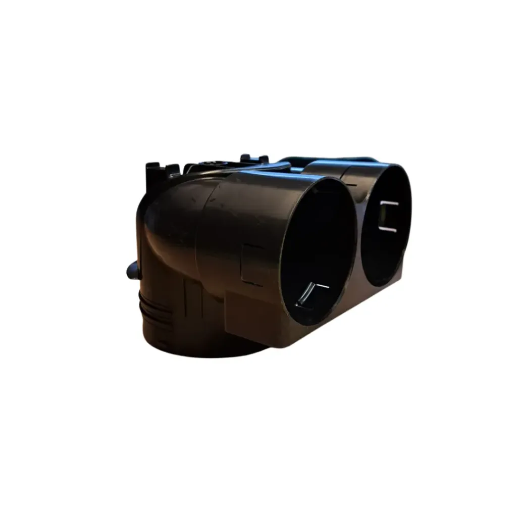 [00.VAH290K] ventielaansluitstuk 90º 2xØ90mm, L aansluitstuk = 50mm ex stop en rubber
