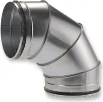 Bocht 90° Ø250mm galva met rubber
