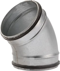[00.BD45160] Bocht 45° Ø160mm galva met rubber
