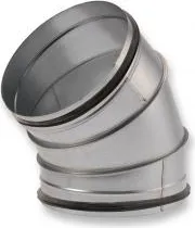 [00.BD45315] Bocht 45° Ø315mm galva met rubber