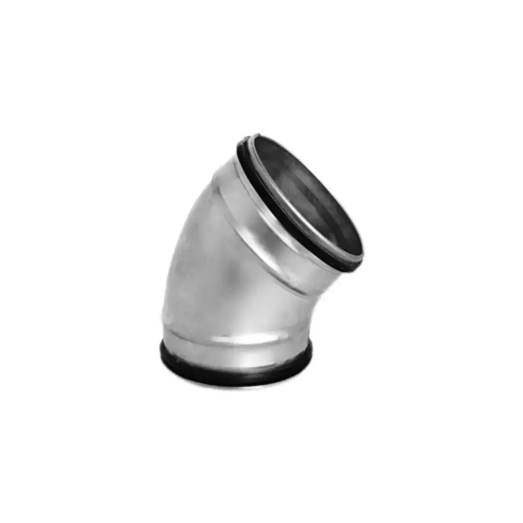 Bocht 45° Ø315mm galva met rubber