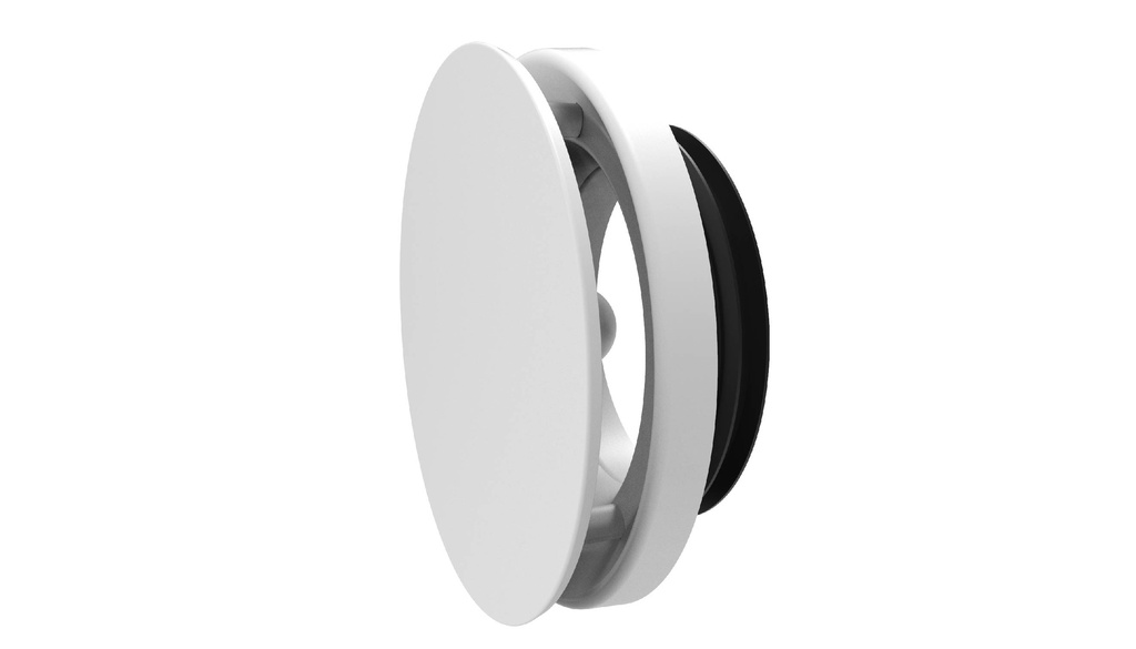 Toe-/afvoerventiel Ø125mm rond wit RV 125